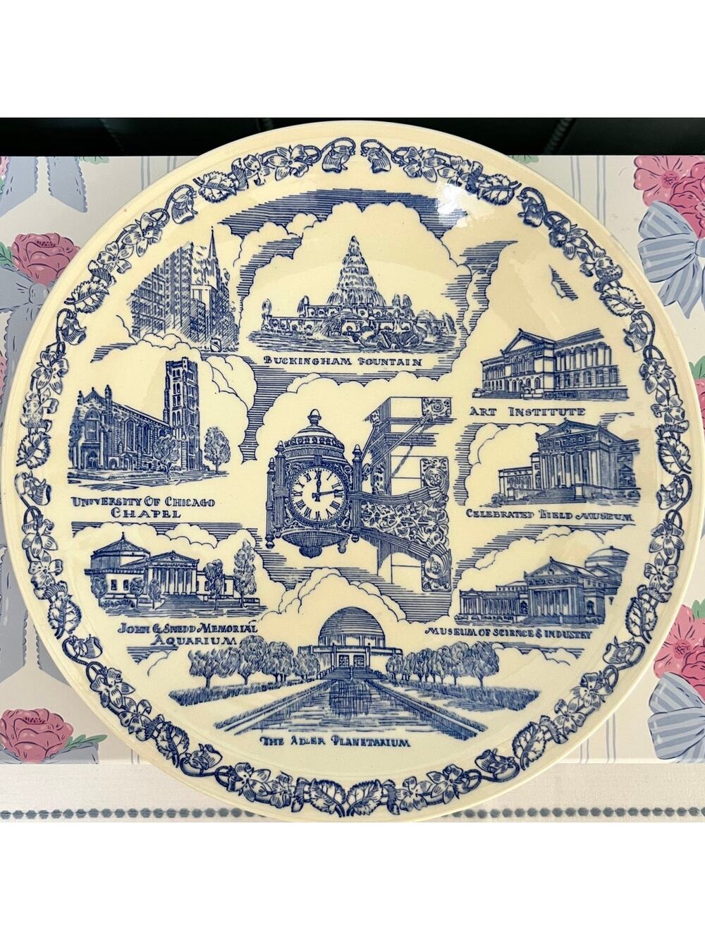 Vintage Vernon Kilns Marshall Field Chicago MCM collector plate brown 10 1/2"